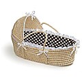 Natural Hooded Moses Basket in Brown Polka Dot