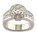 18k White Gold 2 1/3ct TDW Certified Clarity-Enhanced Round Diamond Engagement Ring (G-H,SI1 )