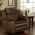Abbyson Living Harbor Dark Brown Microsuede Rocker Recliner