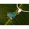 Sterling Silver Miniature Turquoise Flower Tiny Heart Necklace (Mexico)