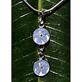 Sterling Silver Forget-Me-Not Flower Double Pendant Necklace (Mexico)