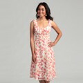 Connected Apparel Women's Coral Floral Dress
