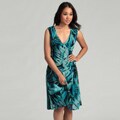 Connected Apparel Women's Black/ Teal Dress
