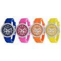 Geneva Platinum Women's Rhinestone Decorative Chronograph Watch