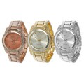 Geneva Platinum Women's Rhinestone-accented Link Watch