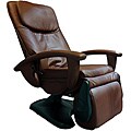 Chocolate Quad Roller Power Recline Human Touch Massage Chair (Refurbished)