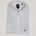 US Polo Men's Windowpane Plaid Dress Shirt