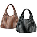 Amerileather Jessie Striped Leather Hobo Bag