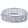 Rhodium-plated Cubic Zirconia Bangle