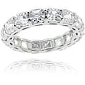 Icz Stonez Sterling Silver Asscher-cut Cubic Zirconia Eternity Ring (9.24ct TGW)