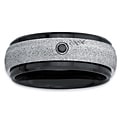 Black Ceramic and Stainless Steel Men's Black Diamond Accent Band
