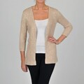 Adrienne Vittadini Women's Sequin Ribbed 3/4-sleeve Cardigan