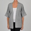 Adrienne Vittadini Women's Grey Open Front Cardigan