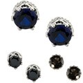 Created Gemstone Crown Stud Earrings