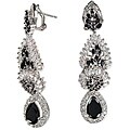 Cano Luxury Onyx and White Cubic Zirconia Earrings
