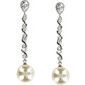 Cano Pearl and Cubic Zirconia Earrings