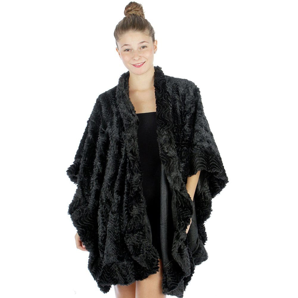 Tabeez Women's Faux Fur Glamour Cape