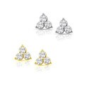 14k Gold 1/2ct TDW Diamond Three-Stone Earrings (I-J, I1-I2)