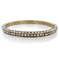 Goldtone Oxidized Crystal Bangle Bracelet