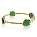 ELYA Designs 22K Goldplated Green Quartz Bangle Bracelet