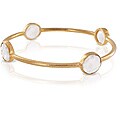 ELYA Designs 22K Goldplated Clear Quartz Bangle Bracelet