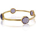 ELYA Designs 22k Gold-plated Iolite and Quartz Bangle Bracelet
