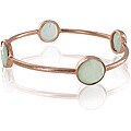 ELYA Designs 18K Rose Goldplated Sea Green Chalcedony Bangle Bracelet