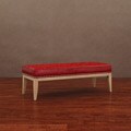 Valencia Red Leather Nail Head Bench