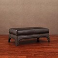 Montana Dark Brown Leather Nail Head Bench