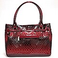 Dasein Patent Leatherette Croco Embossed Shoulder Bag