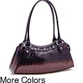 Dasein Patent Leatherette Embossed Snake Skin Shoulder Bag