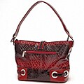 Dasein Patent Leatherette Embossed Snake Skin Hobo Bag
