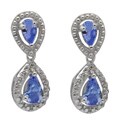 De Buman Sterling Silver Blue Tanzanite Earrings