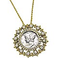 American Coin Treasures Goldtone Vintage Silver Mercury Dime Pin/Pendant