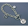American Coin Treasures Sterling Silver Mercury Dime Coin Charm Toggle Bracelet