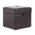 Sydney Dark Brown Faux Leather Ottoman