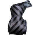 Dmitry Men's Black Formal Striped Italian Silk Tie