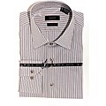 Mantoni Men's Grey Stripe Wrinkle-free Cotton Shirt