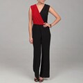 AnnaLee and Hope Black/ Red Colorblock Jumpsuit