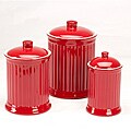 Simsbury Red Storage Canisters (Set of 3)