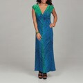 Annalee and Hope Women's Blue/ Green Knot Maxi Dress