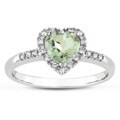 10k White Gold Green Amethyst and 1/10ct TDW Diamond Ring (G-H, I2-I3)