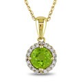 10k Yellow Gold Peridot and 1/10ct TDW Diamond Necklace (G-H, I2-I3)