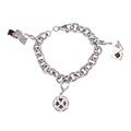 Sterling Silver 1/3ct TDW Black and White Diamond Poker Charm Bracelet (J, ...