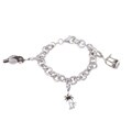 Silver 1/10ct TDW Black and White Diamond Bird Charm Bracelet (J, I2-I3)