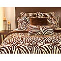 Microplush Zebra Print 3-piece Queen Comforter Set
