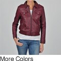 Knoles & Carter Women's Plus Size Leather Bomber Jacket