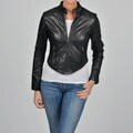 Knoles & Carter Women's Plus Size Fitted Moto Scuba Jacket