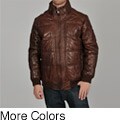 Knoles & Carter Men's Big & Tall Quilted Bubble Leather Bomber Jacket