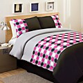 Lush Decor Pink/ Grey Mod Print Twin-size 3-piece Comforter Set